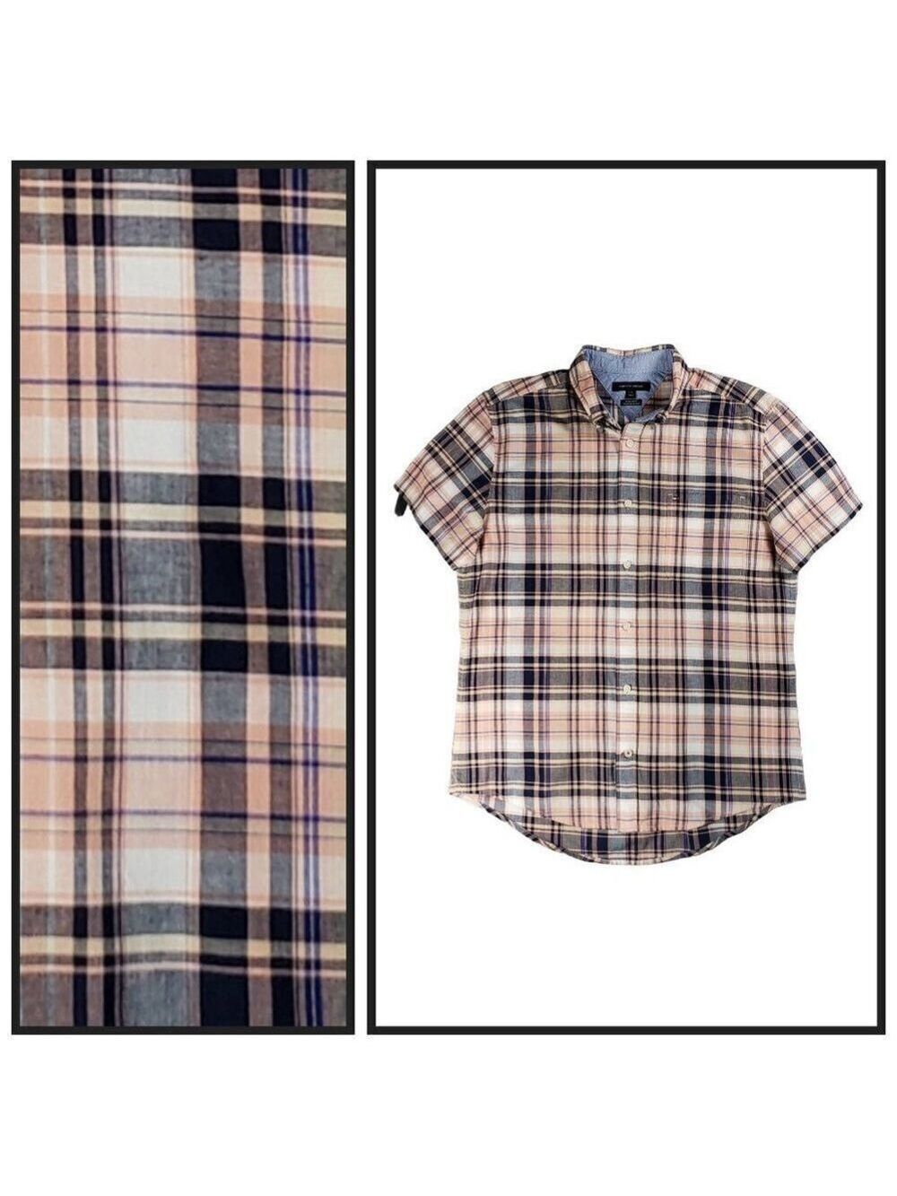 Tommy Hilfiger Men’s Plaid Button Down Shirt Large Regular Fit